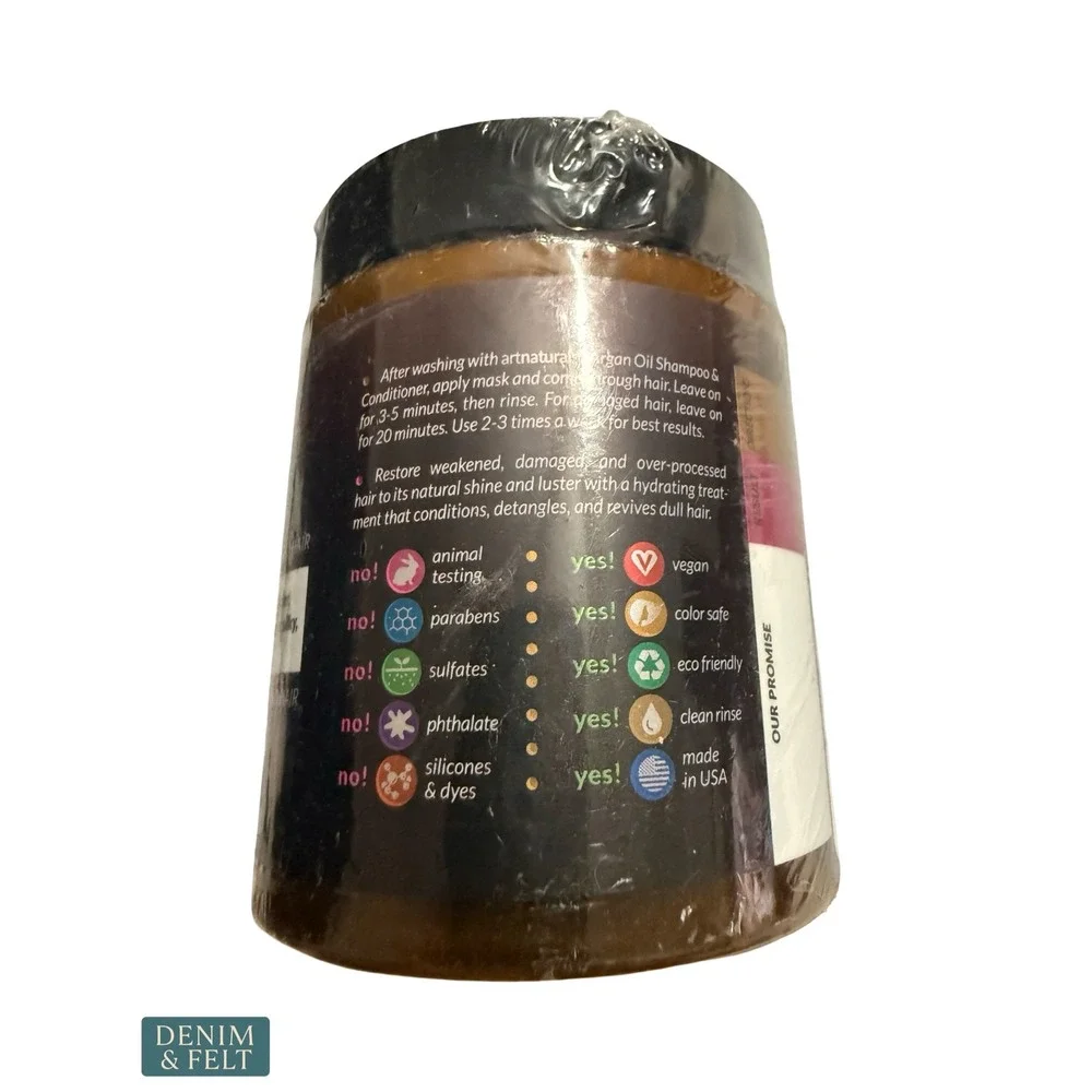 NEW ArtNaturals Argan Oil Aloe Hair Mask 8oz Deep Conditioning Repair Treatment